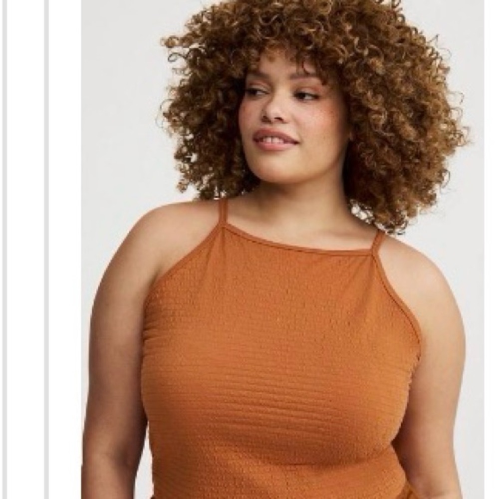 NWT Torrid Goddess Neck Tank Ribbed Rust Orange Size 3 (22/24) - Picture 7 of 7